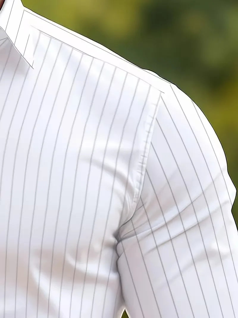 Mens Mandarin Collar White Dress Shirt