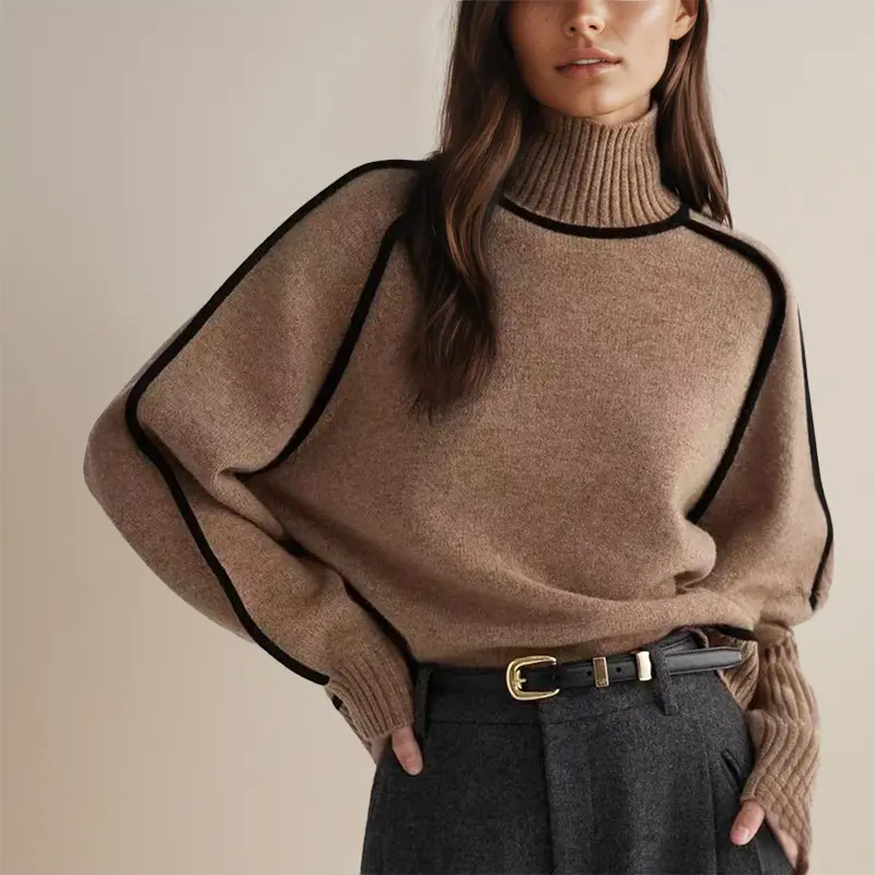 Women's Turtleneck Sweater Old Money Soft Knit Classic