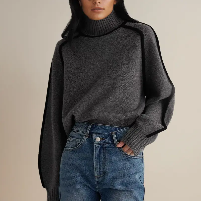 Women's Turtleneck Sweater Old Money Soft Knit Classic