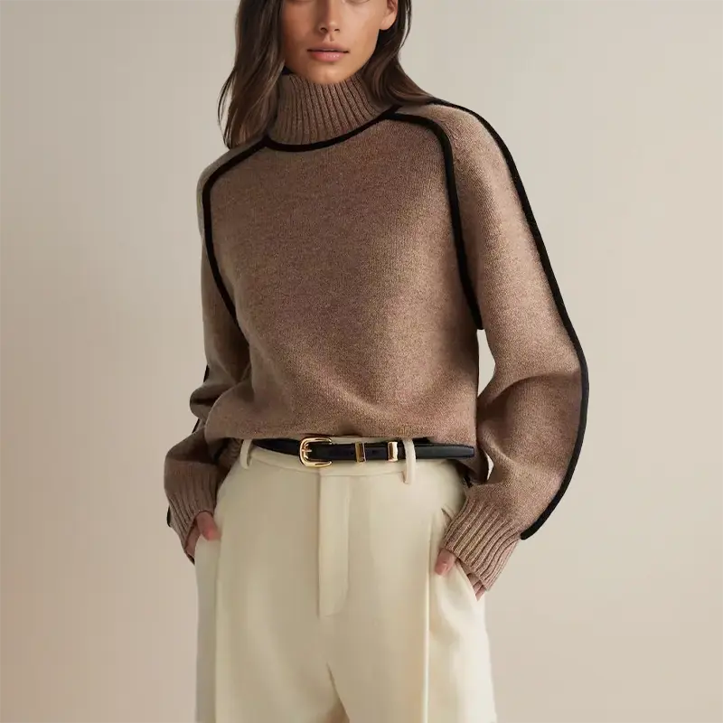 Women's Turtleneck Sweater Old Money Soft Knit Classic