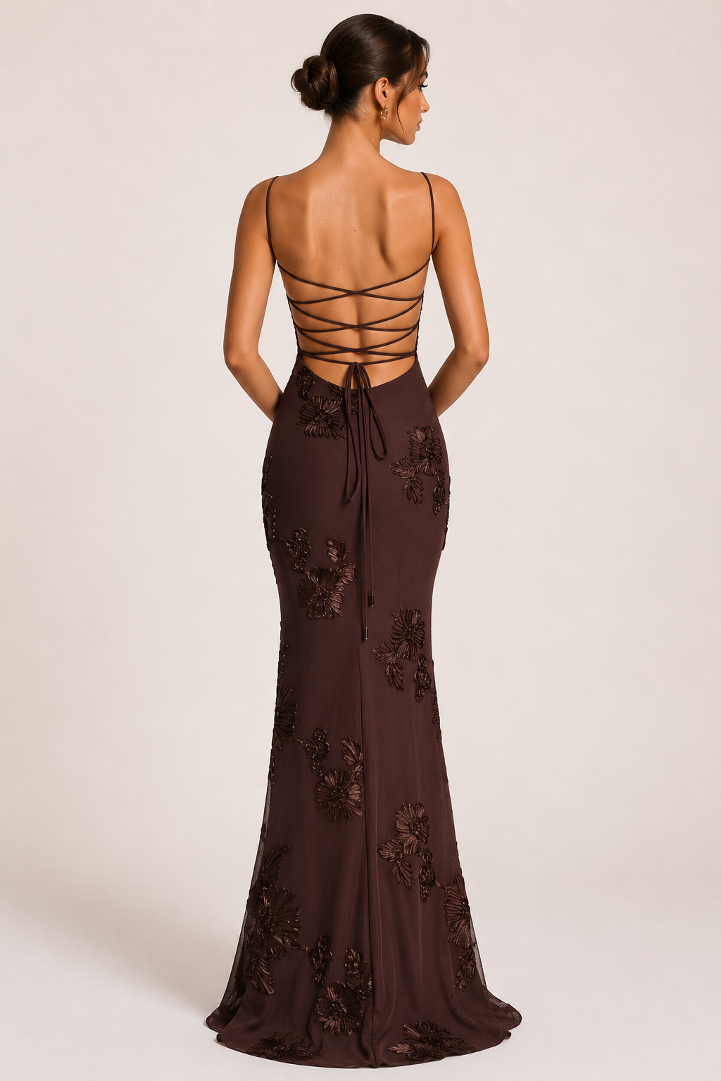 Womens Corset Mermaid Evening Dress Floral Embroidery