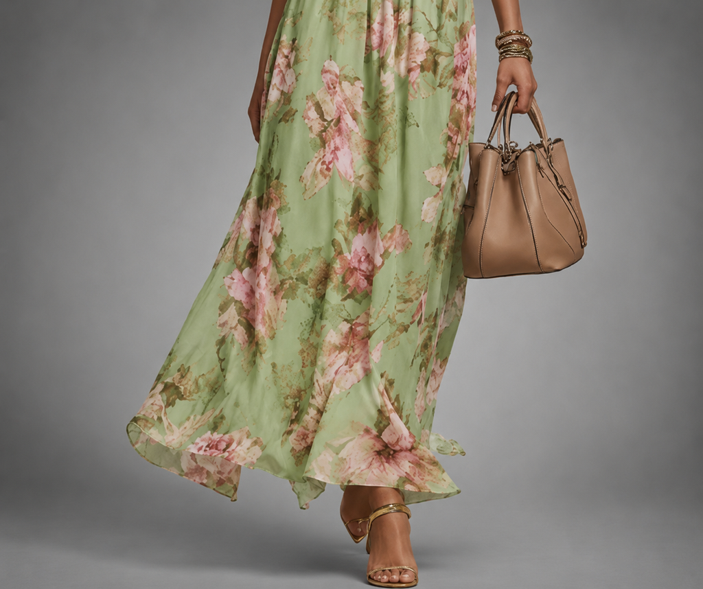 Womens Maxi Dress Halter Neck Floral Print