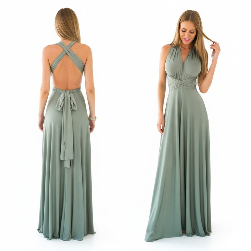 Womens Maxi Dress V Neck Sleeveless Adjustable Strap