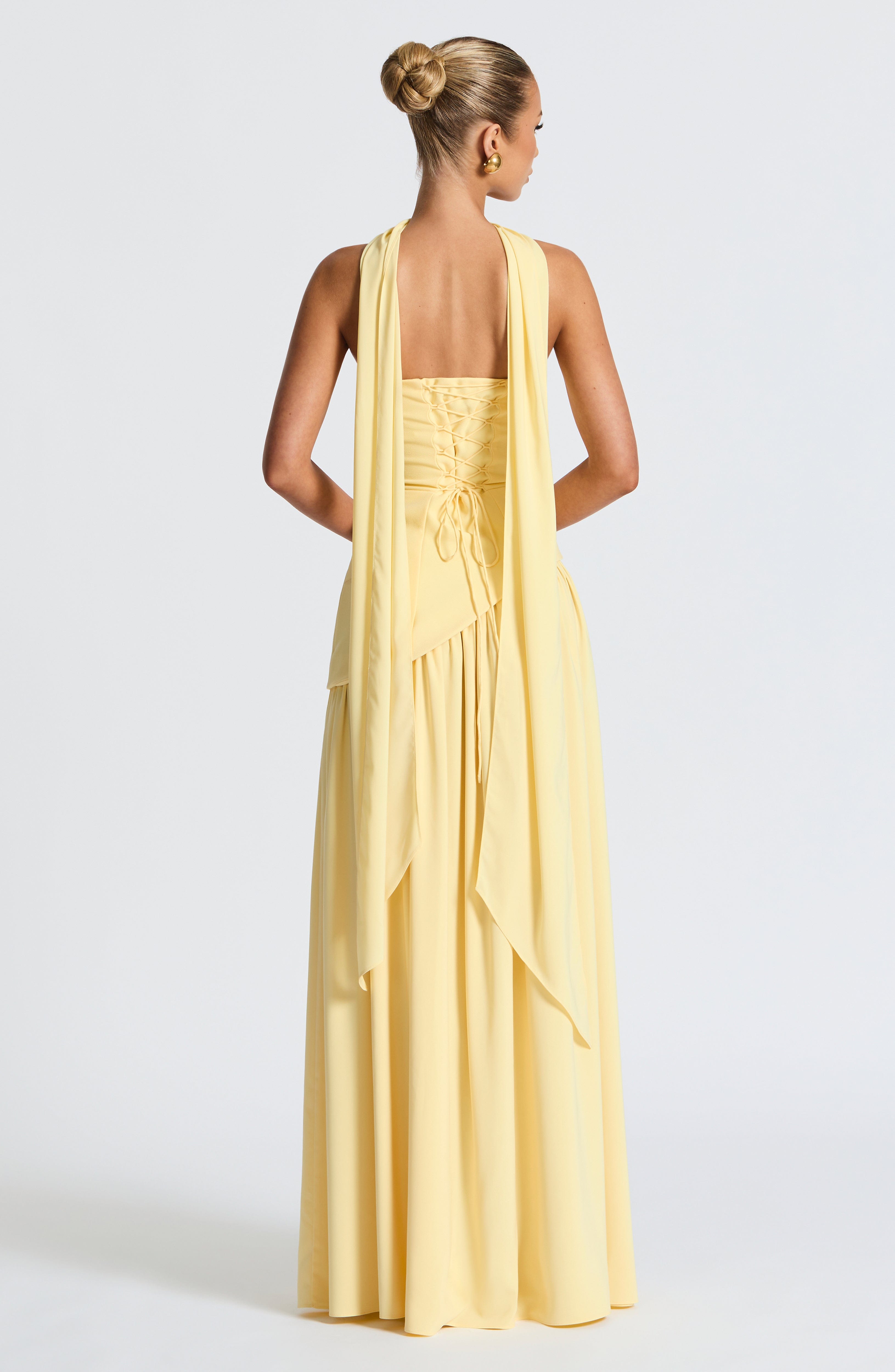 Womens Strapless Corset Maxi Dress Asymmetric Waist