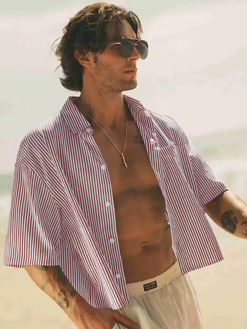 Mens Short Sleeve V Neck Shirt