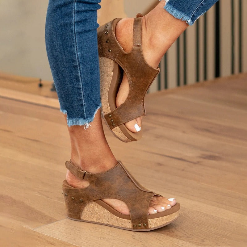 Leather Summer Sandals Shock Absorbing
