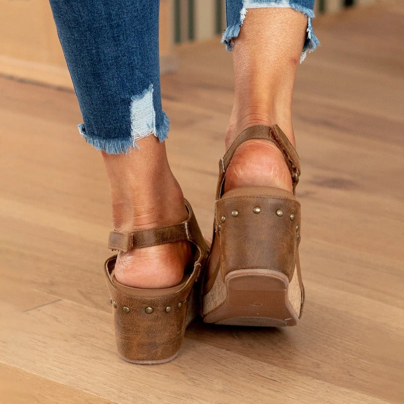 Leather Summer Sandals Shock Absorbing