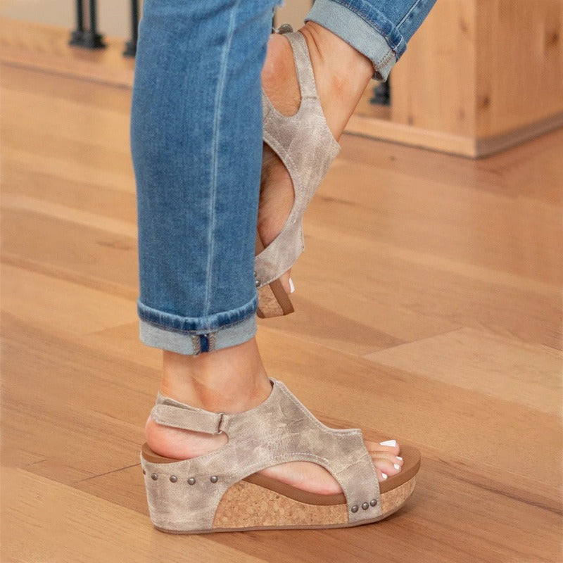 Leather Summer Sandals Shock Absorbing
