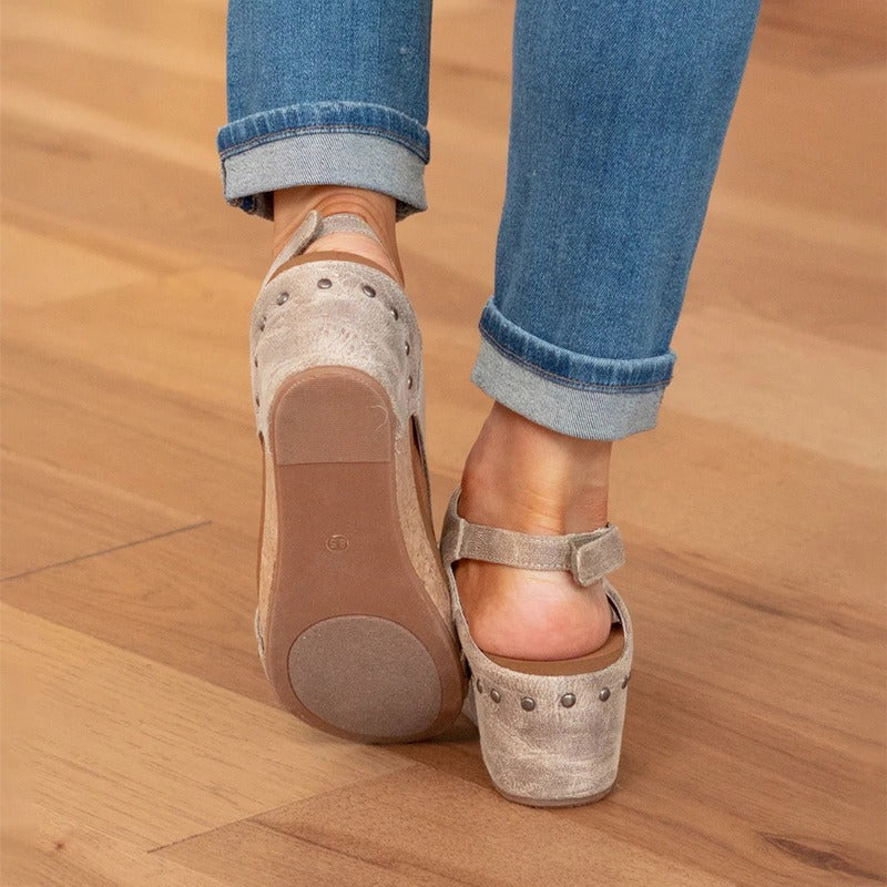 Leather Summer Sandals Shock Absorbing