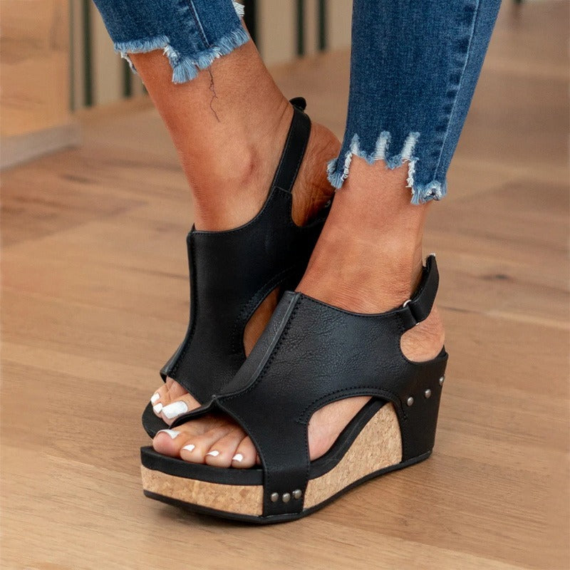 Leather Summer Sandals Shock Absorbing
