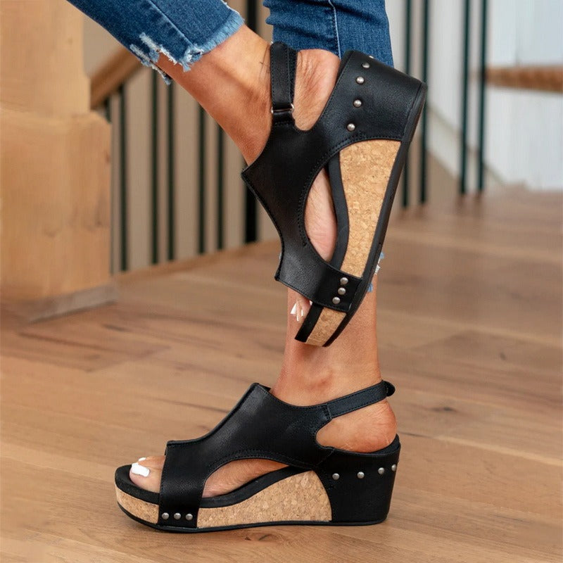 Leather Summer Sandals Shock Absorbing