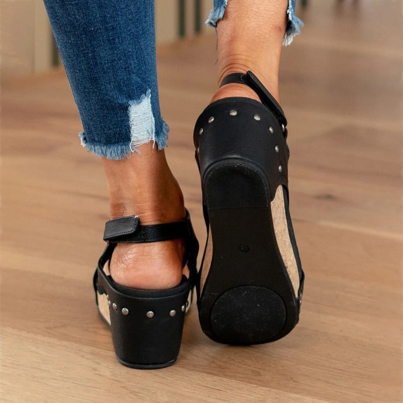 Leather Summer Sandals Shock Absorbing
