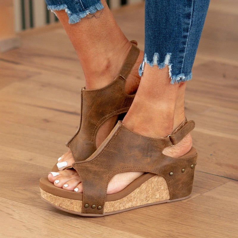 Leather Summer Sandals Shock Absorbing