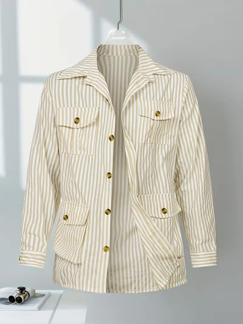 Mens Striped Casual Shirt Slim Fit