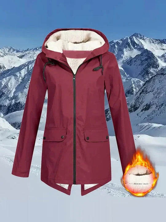 Women's Jacket Fleece Lined Hooded Water Repellent Winter