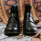 Men's Ankle Boots Vintage Buckle Slip On Leather Casual