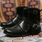 Men's Ankle Boots Vintage Buckle Slip On Leather Casual