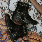 Men's Ankle Boots Vintage Buckle Slip On Leather Casual