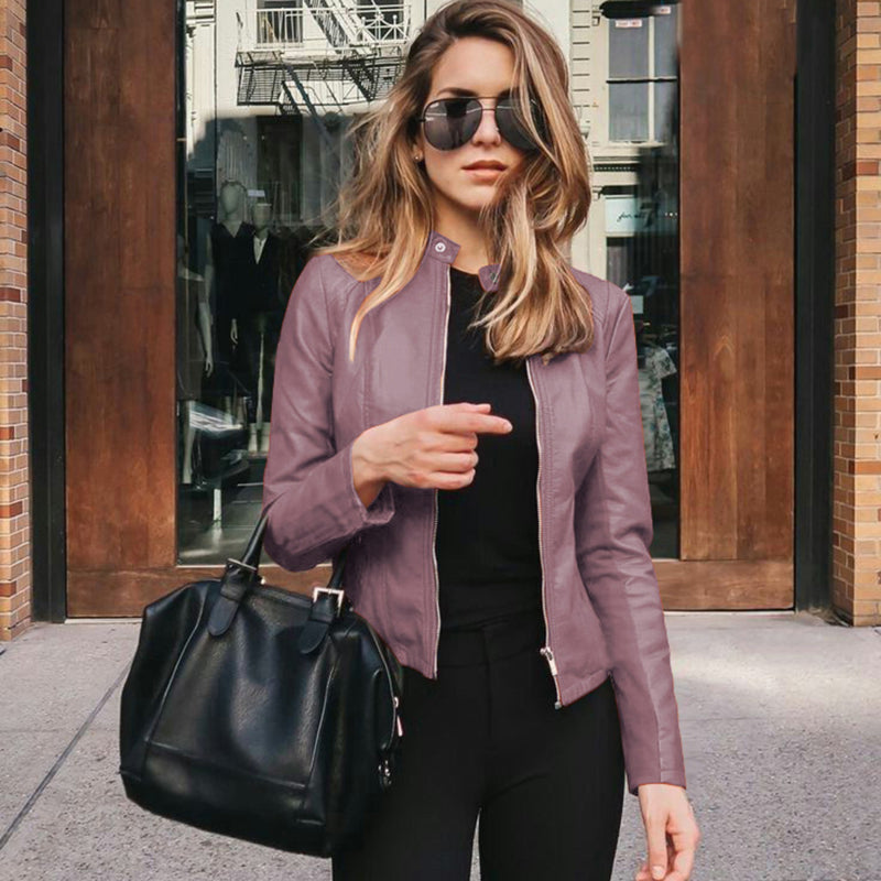 Women's Jacket Stand Collar Durable Versatile Everyday Casual