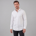 Mens Dress Shirt Slim Fit Long Sleeve Point Collar