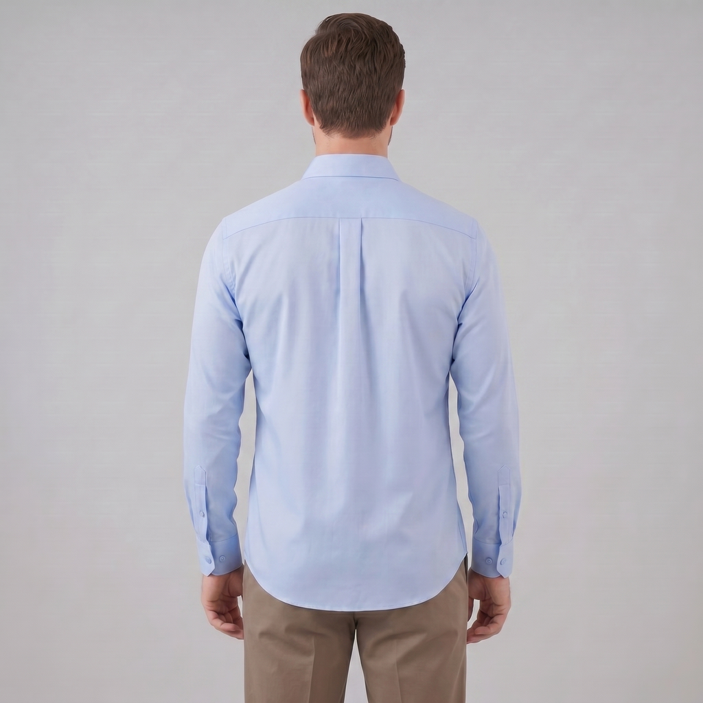 Mens Dress Shirt Slim Fit Long Sleeve Point Collar