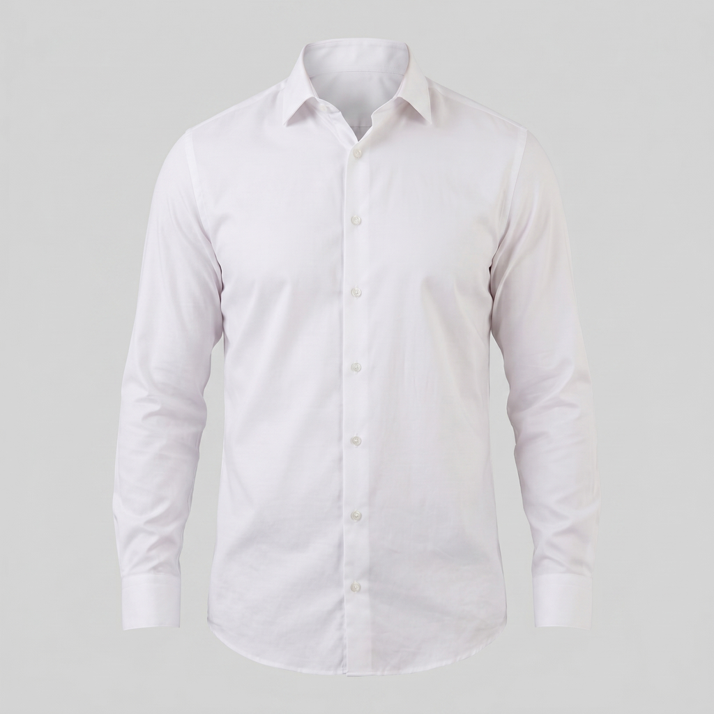 Mens Dress Shirt Slim Fit Long Sleeve Point Collar