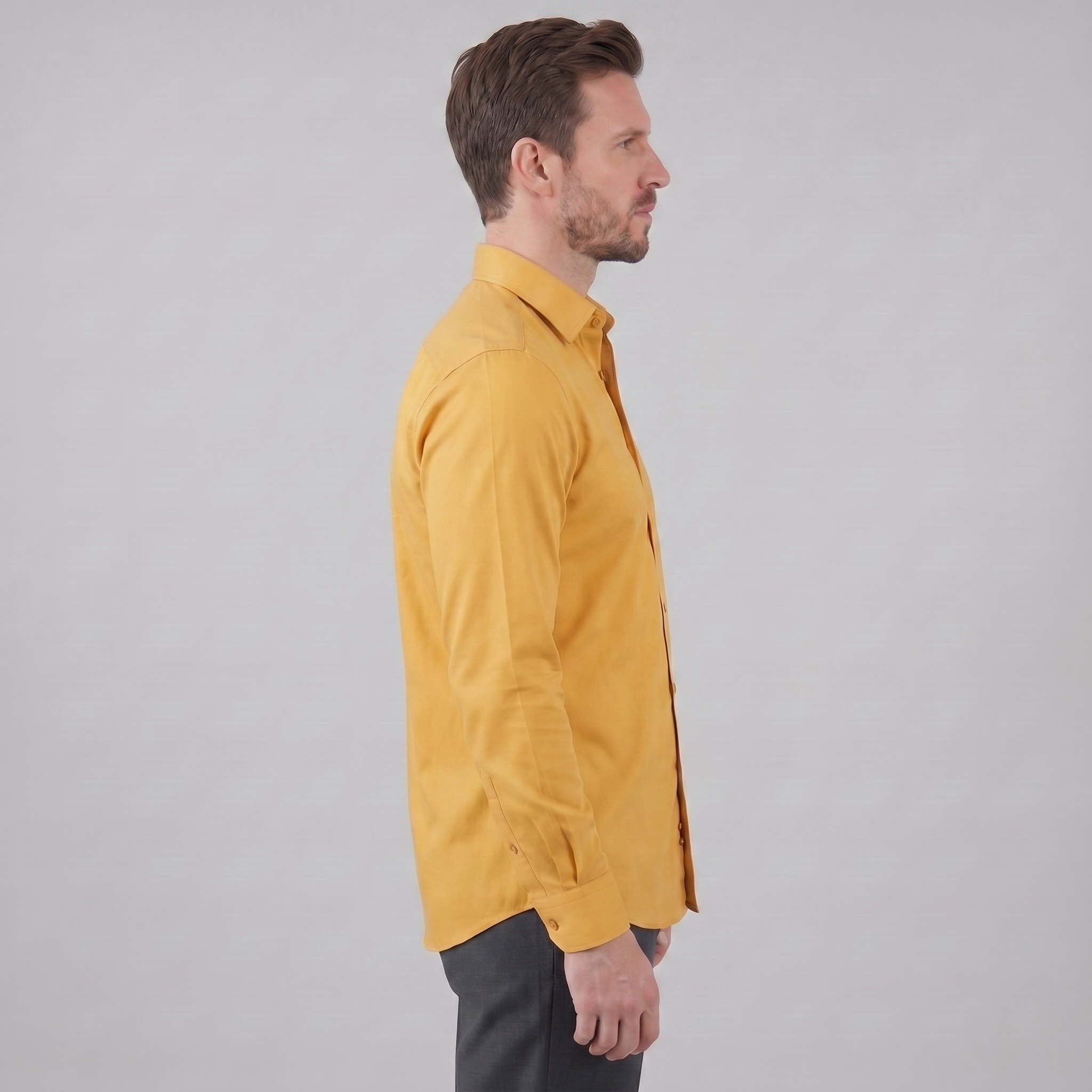 Mens Dress Shirt Slim Fit Long Sleeve Point Collar