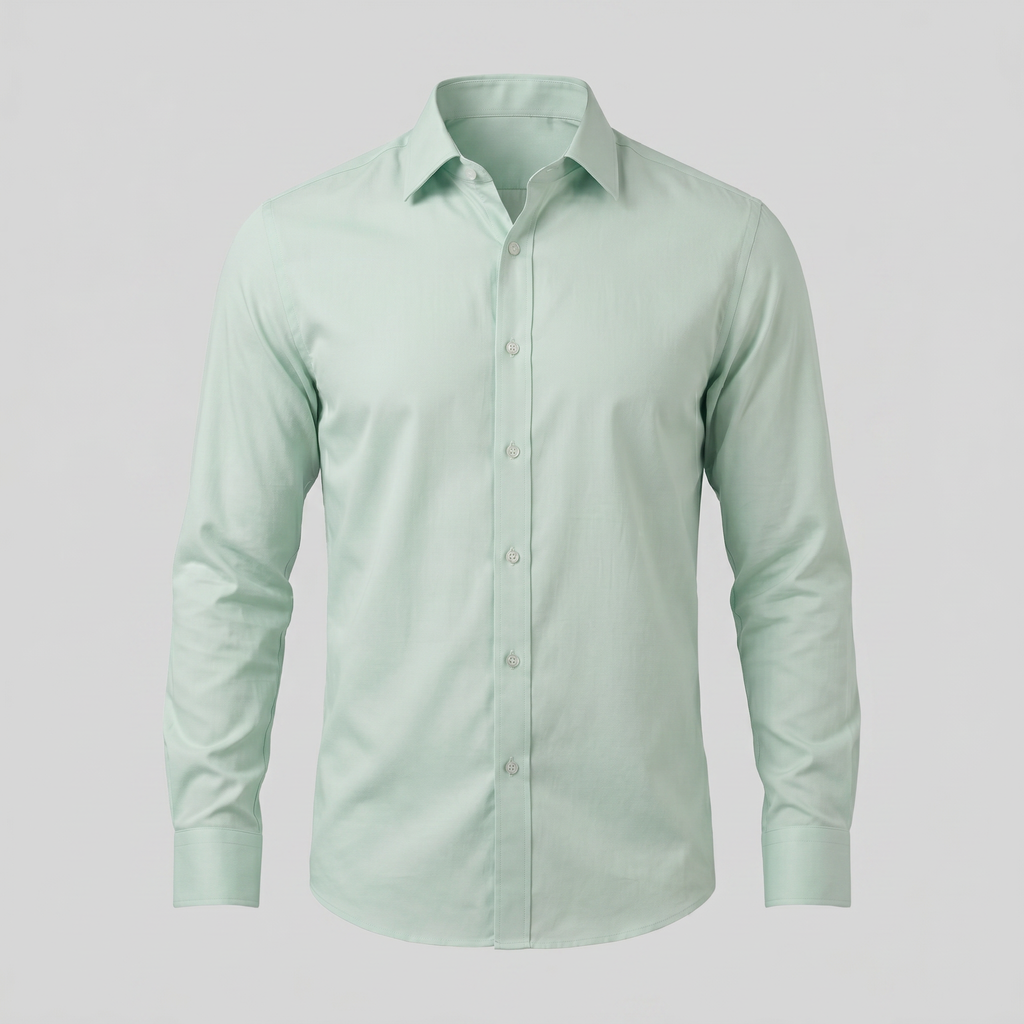 Mens Dress Shirt Slim Fit Long Sleeve Point Collar