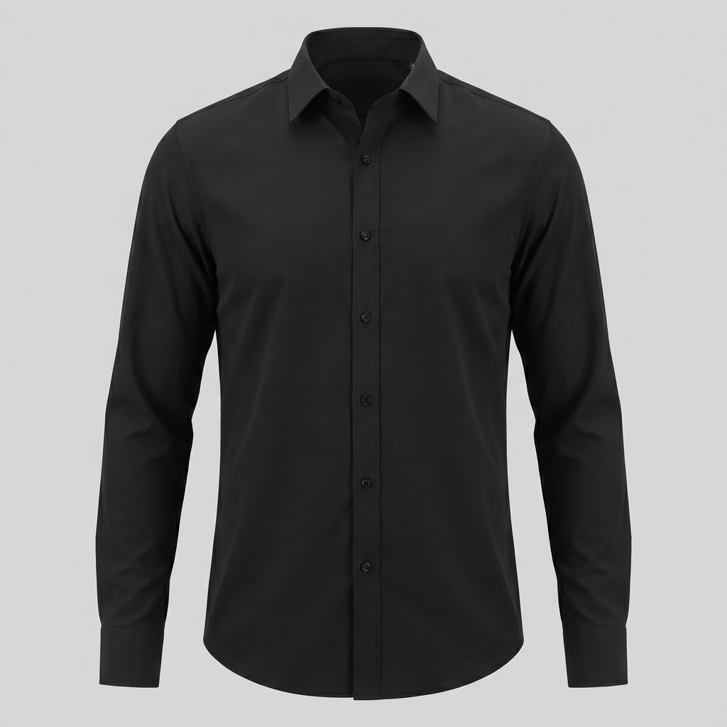Mens Dress Shirt Slim Fit Long Sleeve Point Collar