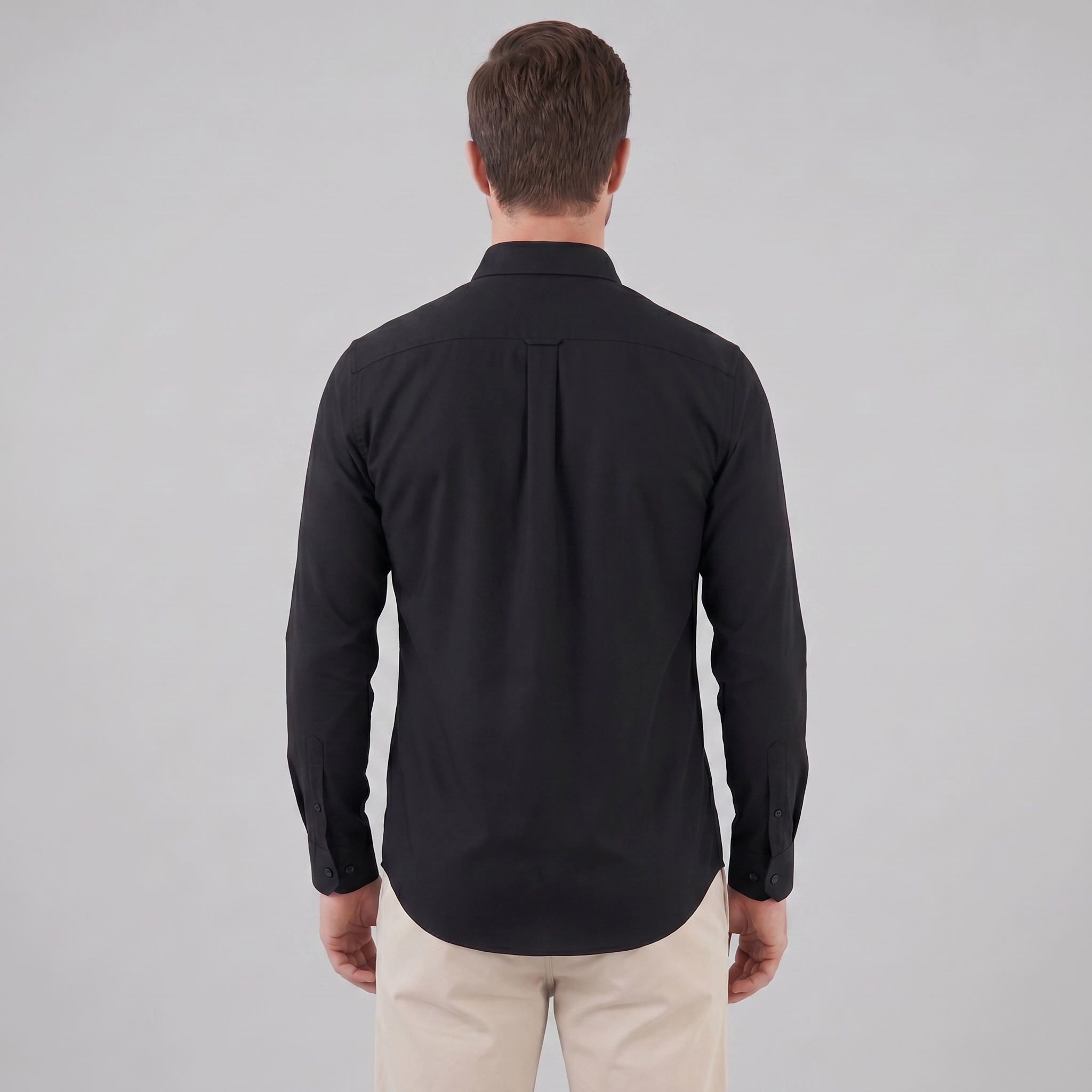 Mens Dress Shirt Slim Fit Long Sleeve Point Collar
