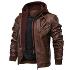Men's Jacket Removable Hood Stand Collar Zip Up Casual
