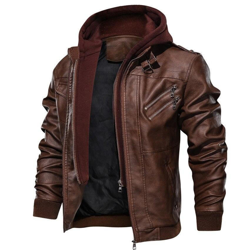 Men's Jacket Removable Hood Stand Collar Zip Up Casual