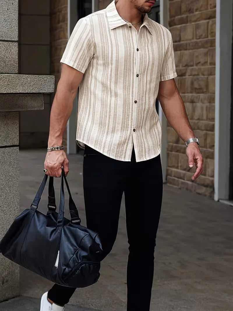 Mens Short Sleeve Striped Shirt