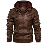 Men's Jacket Removable Hood Stand Collar Zip Up Casual