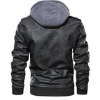 Men's Jacket Removable Hood Stand Collar Zip Up Casual