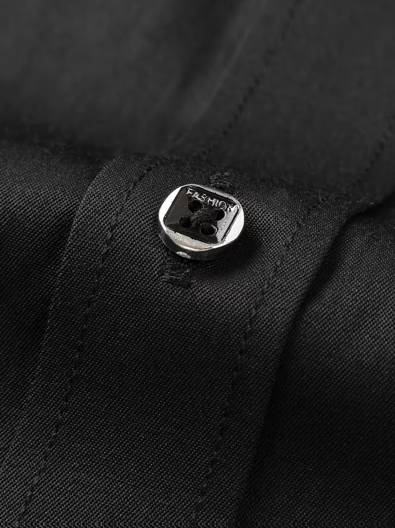Mens Slim Fit Mandarin Collar Shirt