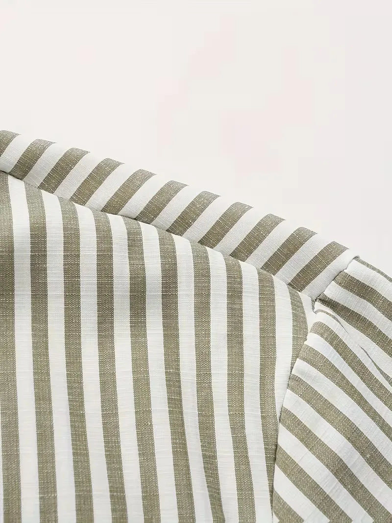 Mens Striped Casual Shirt Slim Fit