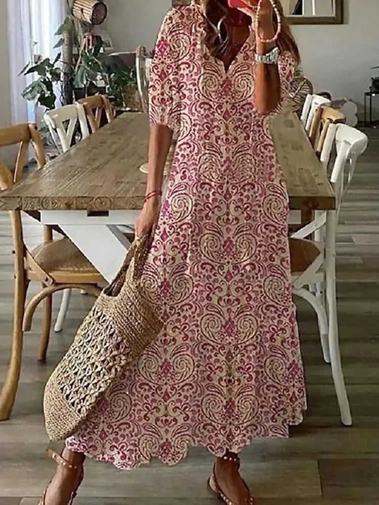 Womens Boho Maxi Dress Floral Print Five Style