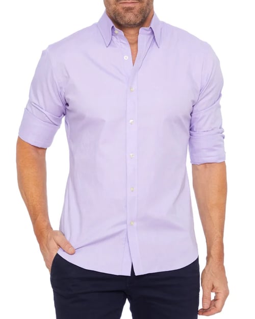 Mens Oxford Shirt Slim Fit Stretch Zip Closure Five Color
