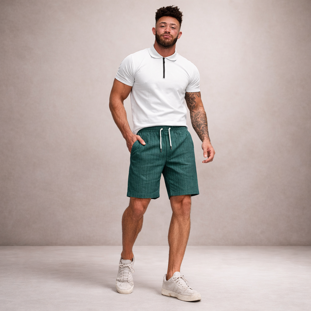 Men's Linen Shorts Regular Fit Breathable Summer Casual