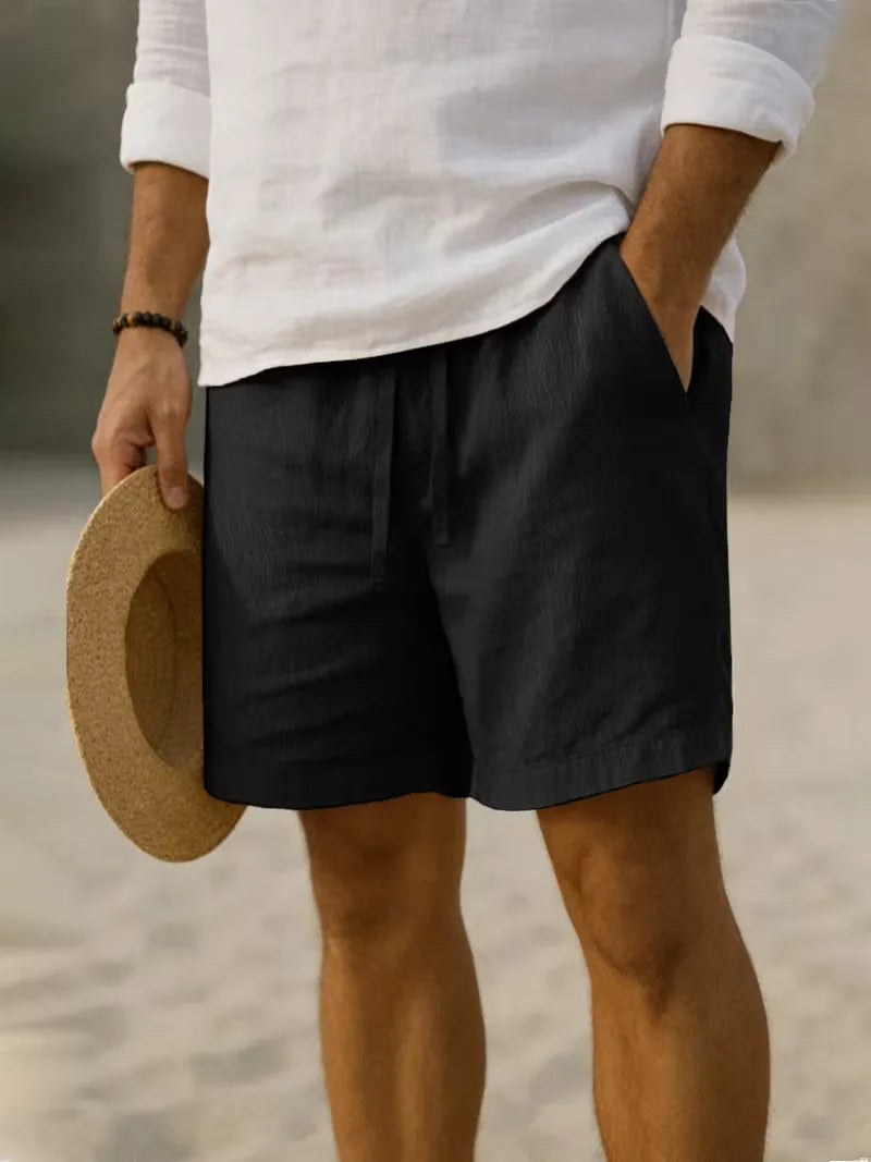 Mens Loose Fit Shorts Elastic Waist Drawstring