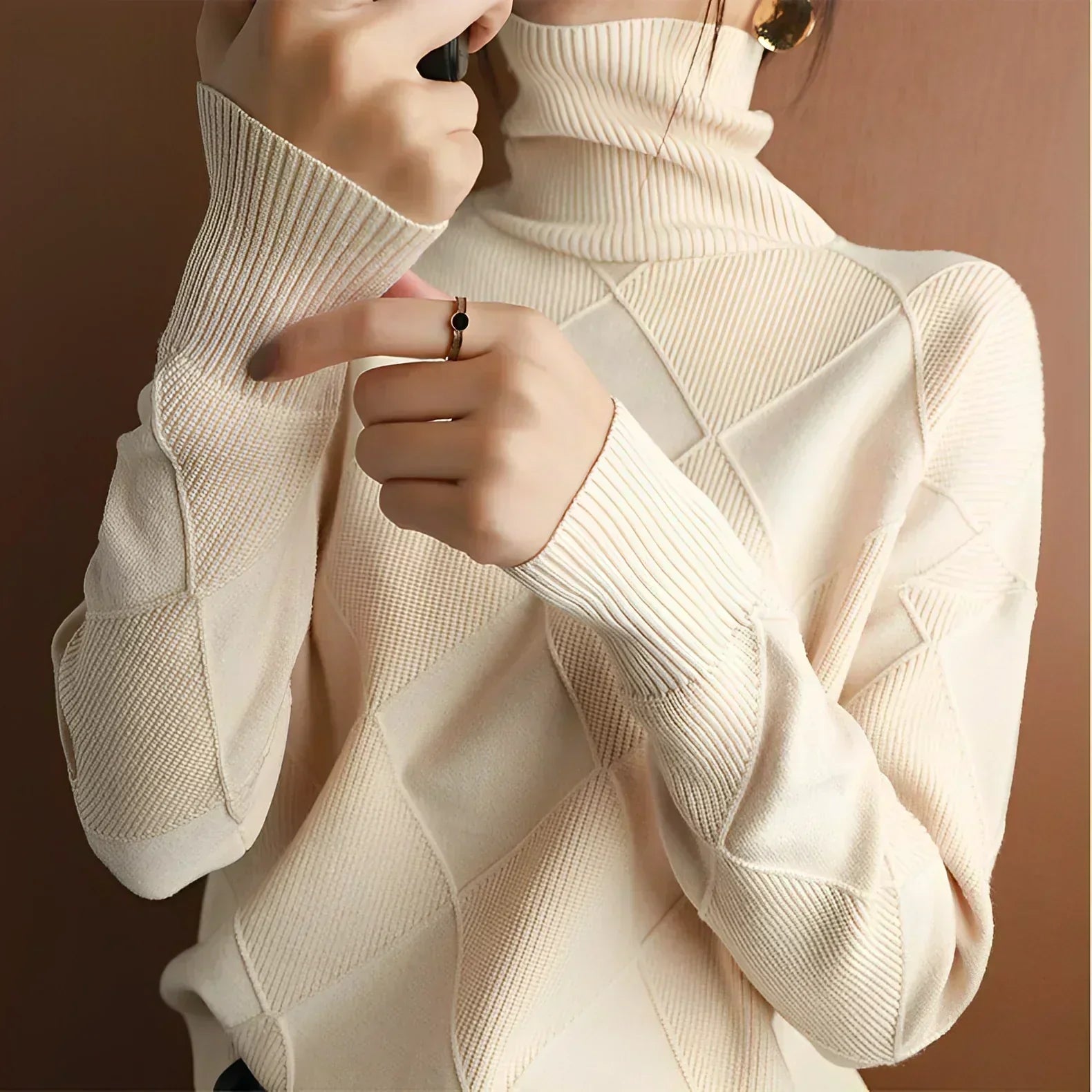 Women's Turtleneck Sweater Warm Knit Cozy Casual Winter