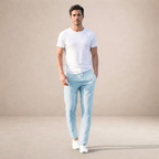 Men's Linen Summer Pants Regular Fit Breathable Fabric Elastic Waist