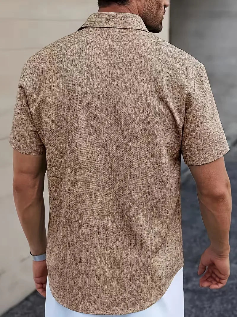 Mens V Neck Short Sleeve Shirt Regular Fit