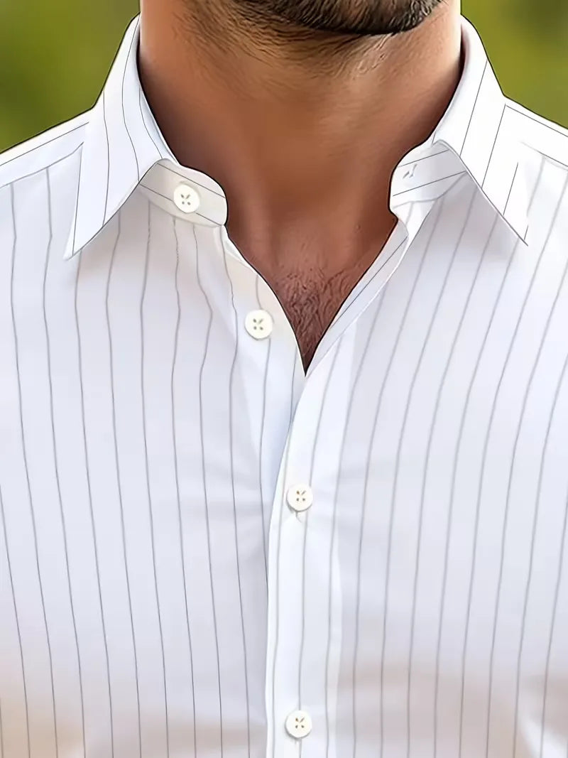 Mens Mandarin Collar White Dress Shirt