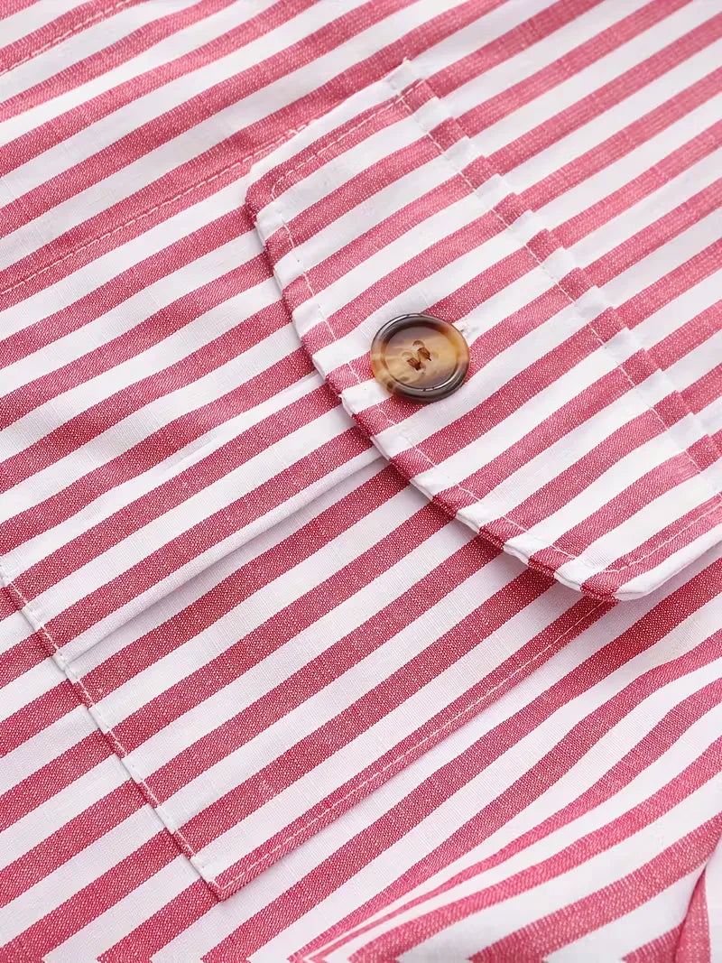 Mens Striped Casual Shirt Slim Fit