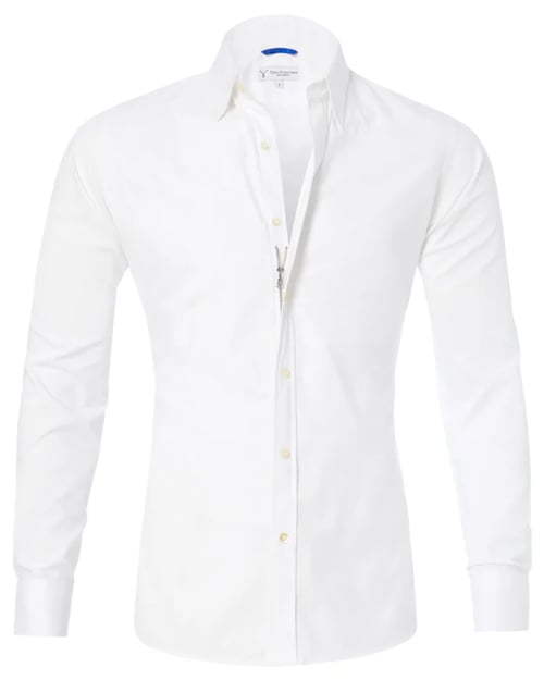 Mens Oxford Shirt Slim Fit Stretch Zip Closure Five Color