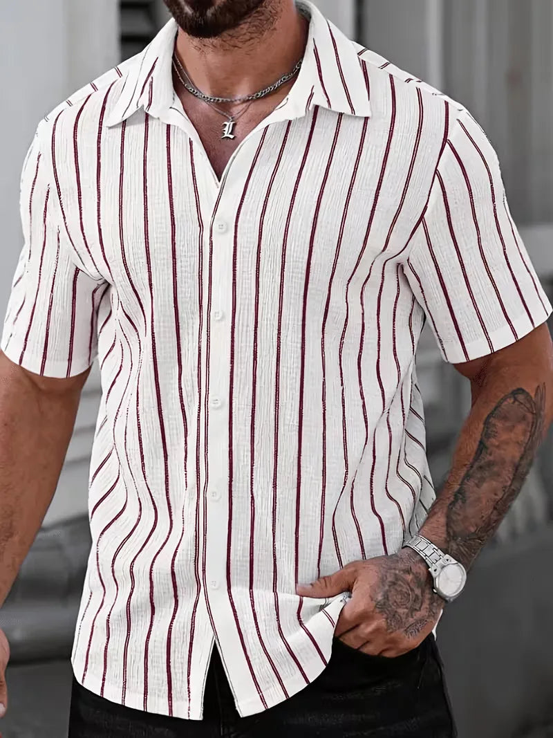 Mens Two Tone Vertical Stripe Shirt