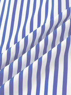 Mens Vertical Stripe Dress Shirt Mandarin Collar