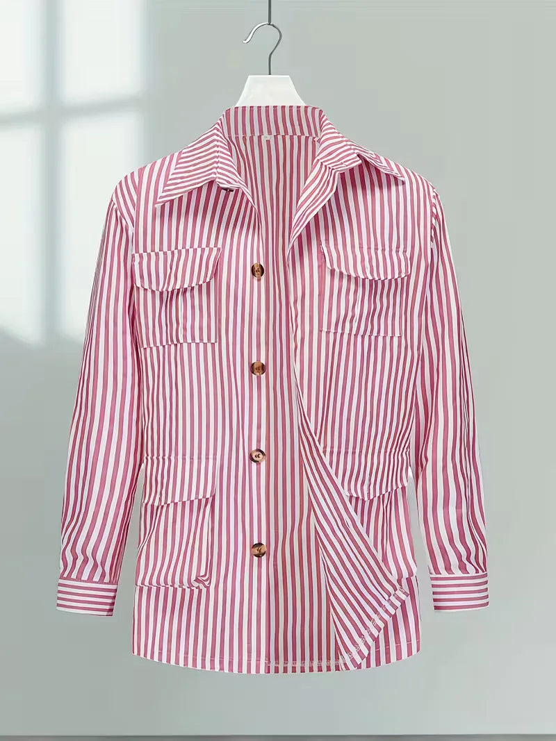 Mens Striped Casual Shirt Slim Fit